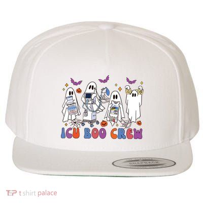 Halloween Icu Nurse Retro Icu Boo Crew Boo Ghosts Wool Snapback Cap