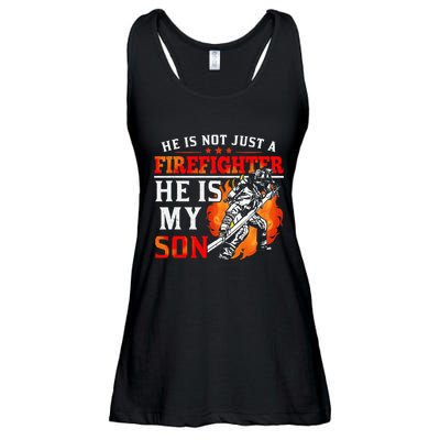 He Is Not Just A Firefighter He Is My Son FiremanS Mom Ladies Essential Flowy Tank