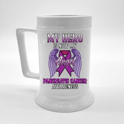 Hero Is Now My Angel Pancreatic Cancer Awareness Month Cute Gift Beer Stein