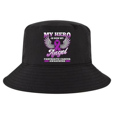 Hero Is Now My Angel Pancreatic Cancer Awareness Gift Cool Comfort Performance Bucket Hat