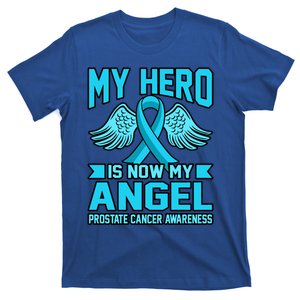 Hero Is Now My Angel Prostate Cancer Awareness Blue Graphic Gift T-Shirt