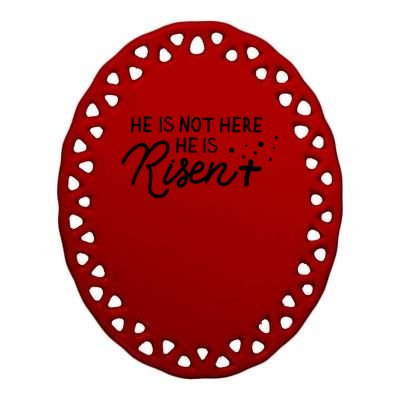 He Is Not Here He Is Risen Easter Jesus Ceramic Oval Ornament