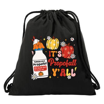 Halloween Icu Nurse Its Propofall Yall Crna Icu Fall Autumn Drawstring Bag