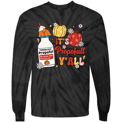 Halloween Icu Nurse Its Propofall Yall Crna Icu Fall Autumn Tie-Dye Long Sleeve Shirt