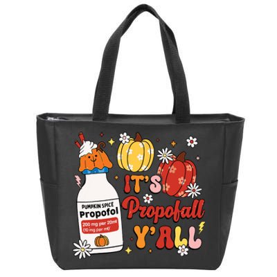 Halloween Icu Nurse Its Propofall Yall Crna Icu Fall Autumn Zip Tote Bag