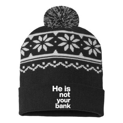 He Is Not Your Bank USA-Made Snowflake Beanie