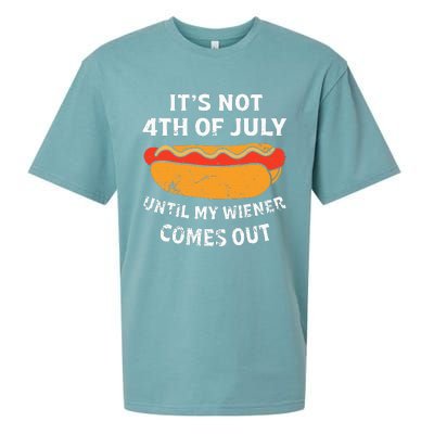 Hotdog ItS Not 4th Of July Until My Weiner Comes Out Sueded Cloud Jersey T-Shirt