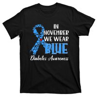 Hand In November We Wear Blue Diabetes Awareness Month T-Shirt