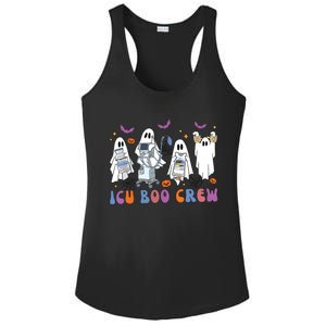 Halloween Icu Nurse Retro Icu Boo Crew Boo Ghosts Cropped Ladies PosiCharge Competitor Racerback Tank