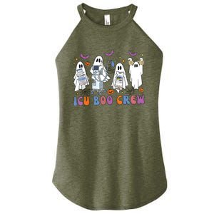 Halloween Icu Nurse Retro Icu Boo Crew Boo Ghosts Cropped Women's Perfect Tri Rocker Tank