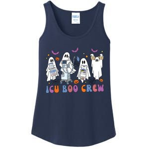 Halloween Icu Nurse Retro Icu Boo Crew Boo Ghosts Cropped Ladies Essential Tank