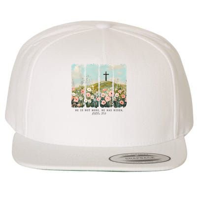 He Is Not Here He Has Risen Jesus Christian Happy Easter Tee Wool Snapback Cap