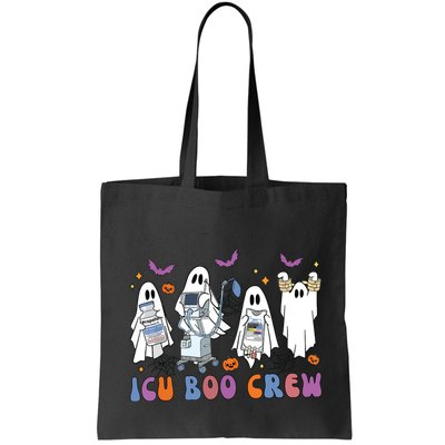 Halloween Icu Nurse Retro Icu Boo Crew Boo Ghosts Cropped Bag