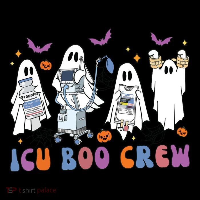 Halloween Icu Nurse Retro Icu Boo Crew Boo Ghosts Cropped Bag