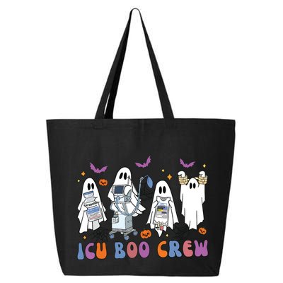 Halloween Icu Nurse Retro Icu Boo Crew Boo Ghosts Cropped 25L Jumbo Tote