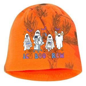 Halloween Icu Nurse Retro Icu Boo Crew Boo Ghosts Cropped Kati - Camo Knit Beanie