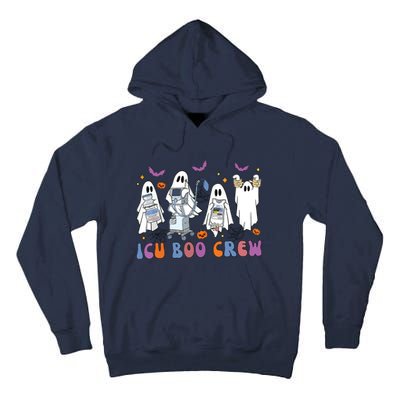 Halloween Icu Nurse Retro Icu Boo Crew Boo Ghosts Cropped Tall Hoodie