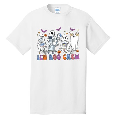 Halloween Icu Nurse Retro Icu Boo Crew Boo Ghosts Cropped Tall T-Shirt