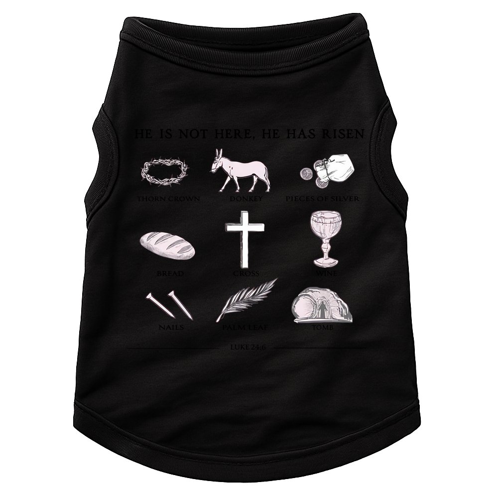 He Is Not Here He Has Risen Christian Jesus Easter Day Family Matching Doggie Tank