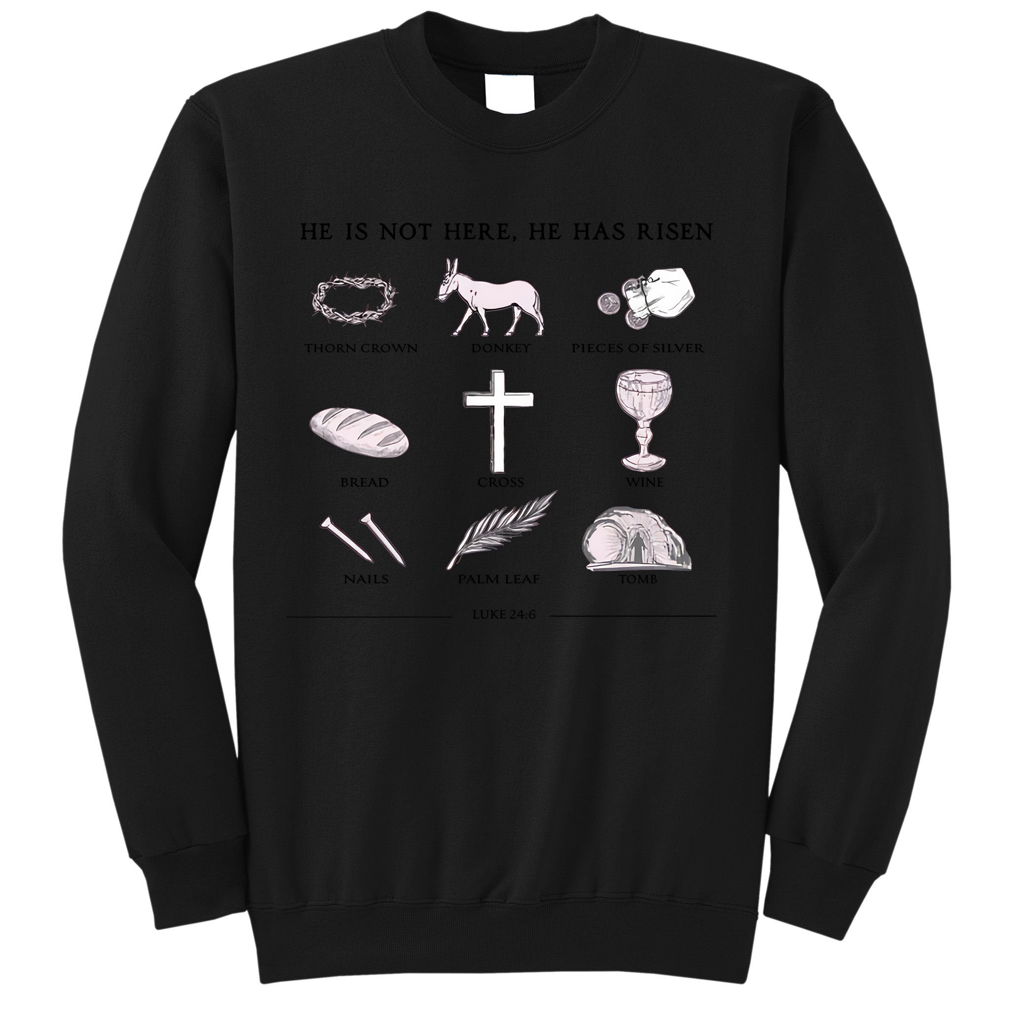 He Is Not Here He Has Risen Christian Jesus Easter Day Family Matching Sweatshirt