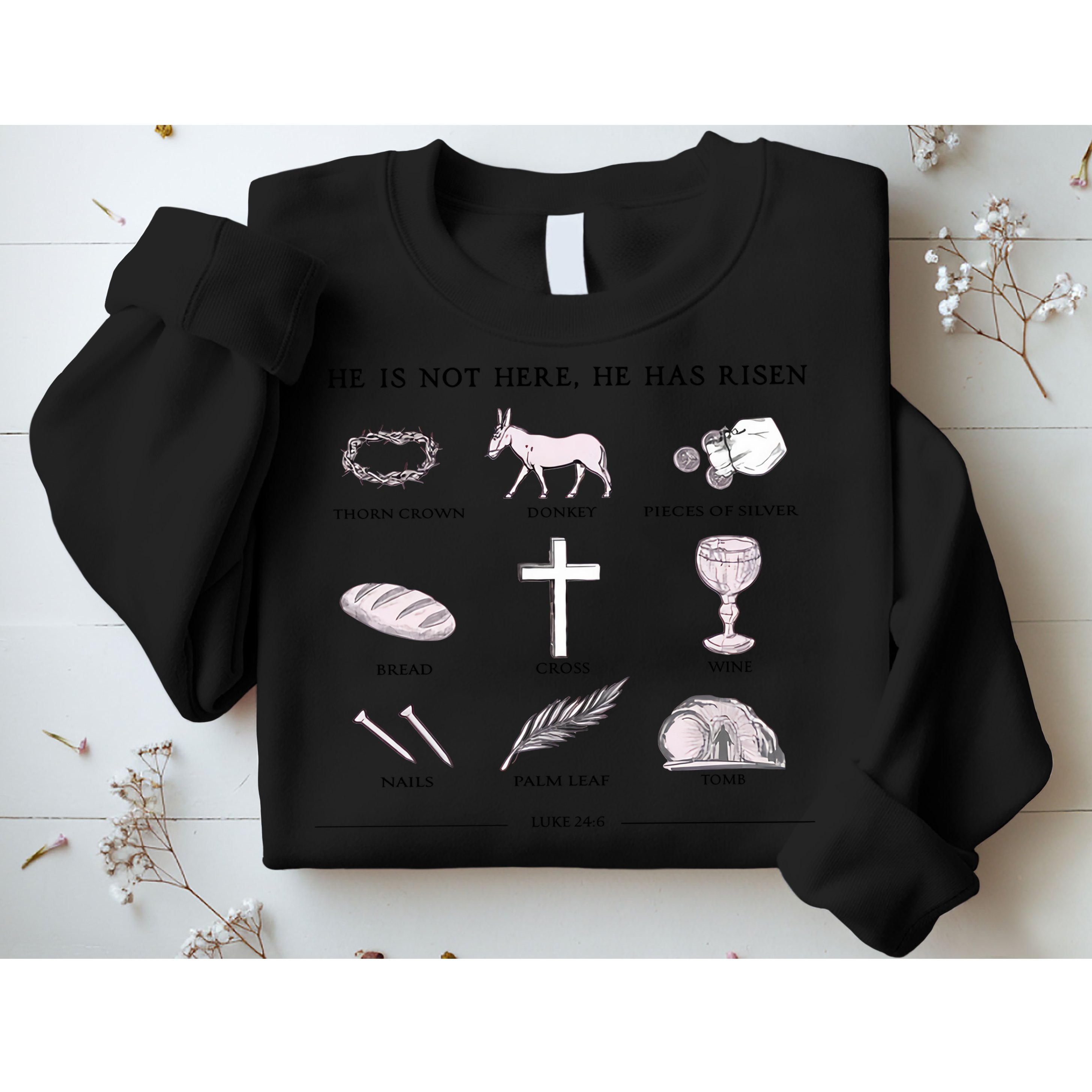 He Is Not Here He Has Risen Christian Jesus Easter Day Family Matching Sweatshirt