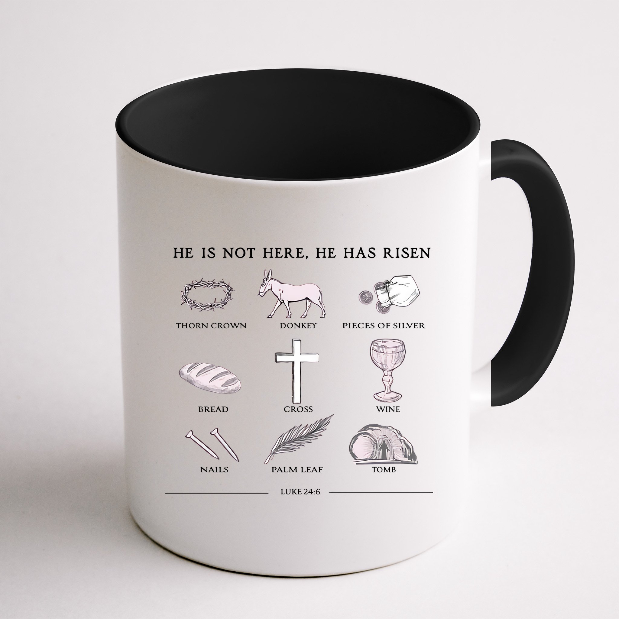 He Is Not Here He Has Risen Christian Jesus Easter Day Family Matching Mug