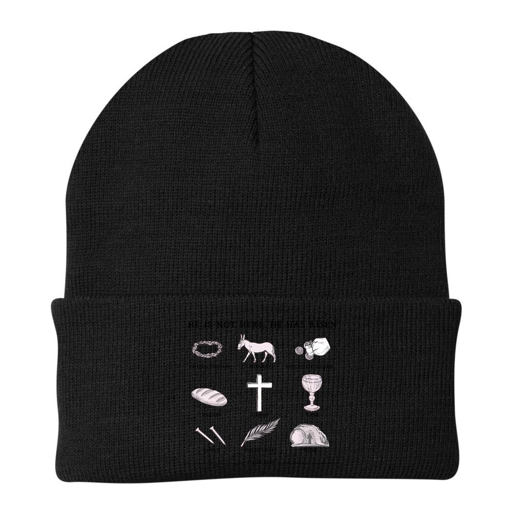 He Is Not Here He Has Risen Christian Jesus Easter Day Family Matching Beanie