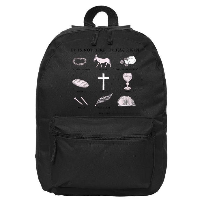 He Is Not Here He Has Risen Christian Jesus Easter Day Family Matching 16 in Basic Backpack