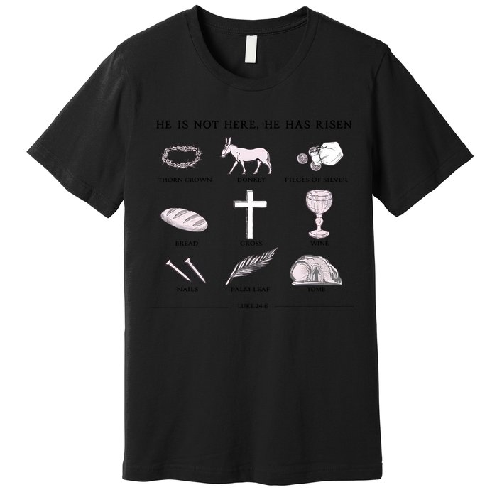 He Is Not Here He Has Risen Christian Jesus Easter Day Family Matching Premium T-Shirt