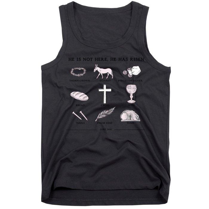 He Is Not Here He Has Risen Christian Jesus Easter Day Family Matching Tank Top