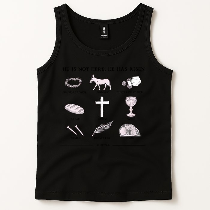 He Is Not Here He Has Risen Christian Jesus Easter Day Family Matching Tank Top