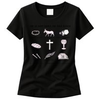 He Is Not Here He Has Risen Christian Jesus Easter Day Family Matching Womens T-Shirt