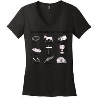 He Is Not Here He Has Risen Christian Jesus Easter Day Family Matching Women's V-Neck T-Shirt