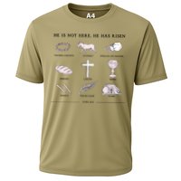 He Is Not Here He Has Risen Christian Jesus Easter Day Family Matching Cooling Performance Crew T-Shirt