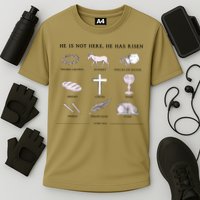 He Is Not Here He Has Risen Christian Jesus Easter Day Family Matching Cooling Performance Crew T-Shirt