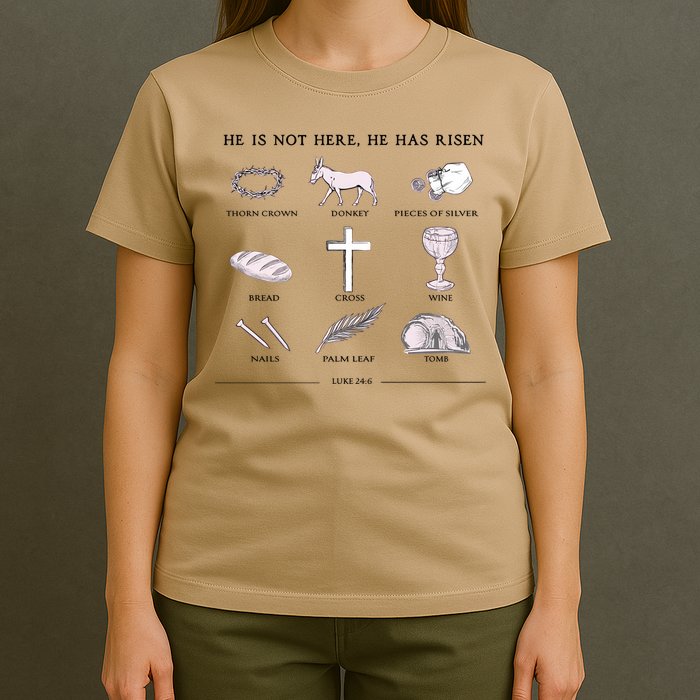He Is Not Here He Has Risen Christian Jesus Easter Day Family Matching T-Shirt