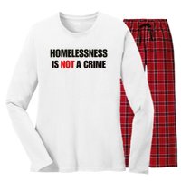 Homelessness Is Not A Crime Women's Long Sleeve Flannel Pajama Set 