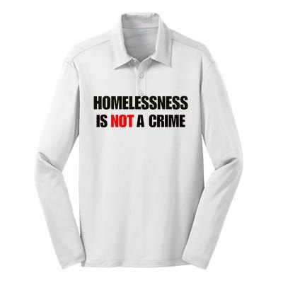 Homelessness Is Not A Crime Silk Touch Performance Long Sleeve Polo