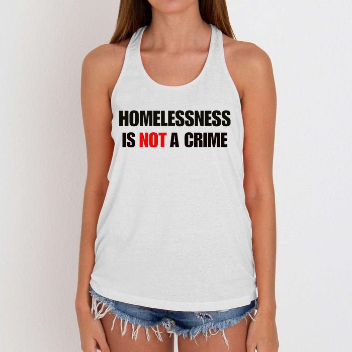 Homelessness Is Not A Crime Women's Knotted Racerback Tank