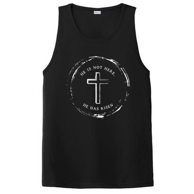 He Is Not Here He Has Risen Christian Jesus PosiCharge Competitor Tank