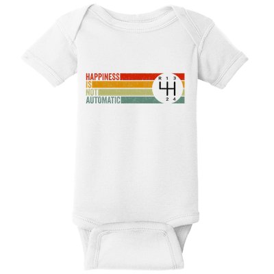 Happiness Is Not Automatic 4 Speed Manual Transmission Baby Bodysuit