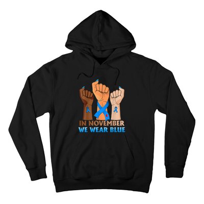 Hand In November We Wear Blue Diabetes Awareness Month Hoodie