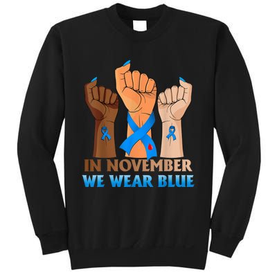 Hand In November We Wear Blue Diabetes Awareness Month Sweatshirt