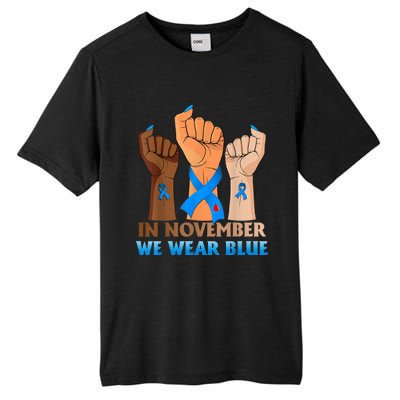 Hand In November We Wear Blue Diabetes Awareness Month Tall Fusion ChromaSoft Performance T-Shirt