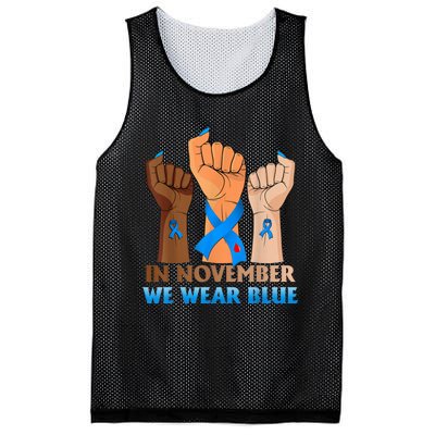 Hand In November We Wear Blue Diabetes Awareness Month Mesh Reversible Basketball Jersey Tank