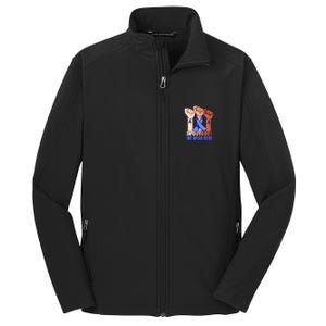 Hand In October We Wear Blue Colon Cancer Awareness Month Gift Core Soft Shell Jacket