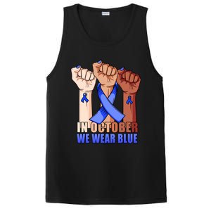 Hand In October We Wear Blue Colon Cancer Awareness Month Gift PosiCharge Competitor Tank