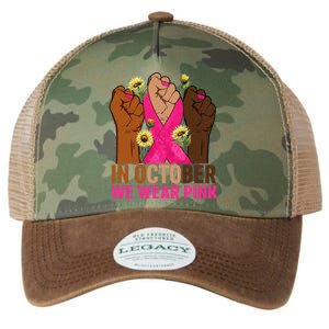 Hand In October We Wear Pink Breast Cancer Awareness Month Legacy Tie Dye Trucker Hat