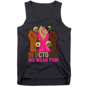 Hand In October We Wear Pink Breast Cancer Awareness Month Tank Top