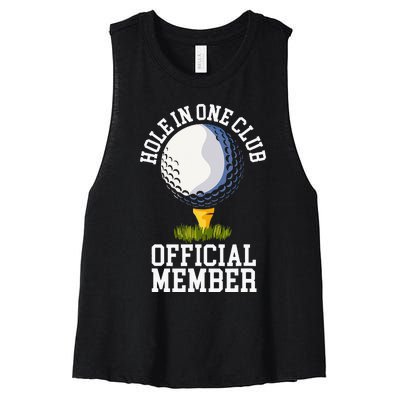 Hole In One Club Golf Club Golfer Hole In One Women's Racerback Cropped Tank